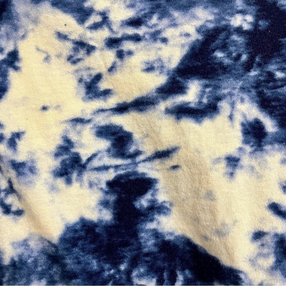 HOLLISTER Dark Blue/White Tie Dye Long Sleeve Curved Hem Tee 100% Cotton Size XS - Picture 6 of 12